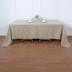 90"x132" Rectangular Premium Faux Burlap Polyester Tablecloth 31 90"x132" Rectangular Premium Faux Burlap Polyester Tablecloth -Optimal Home Decoration 90 x132 rectangular premium faux burlap polyester tablecloth 28966339215423