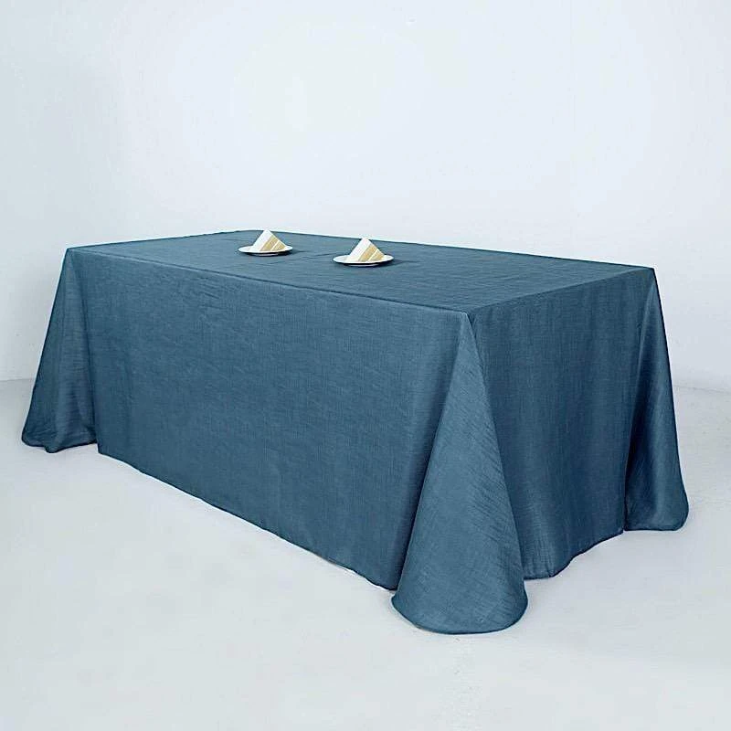 90"x132" Rectangular Premium Faux Burlap Polyester Tablecloth 15 90"x132" Rectangular Premium Faux Burlap Polyester Tablecloth - Image 13