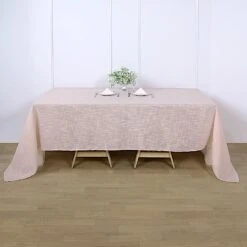 90"x132" Rectangular Premium Faux Burlap Polyester Tablecloth 41 90"x132" Rectangular Premium Faux Burlap Polyester Tablecloth -Optimal Home Decoration 90 x132 rectangular premium faux burlap polyester tablecloth 28966339575871