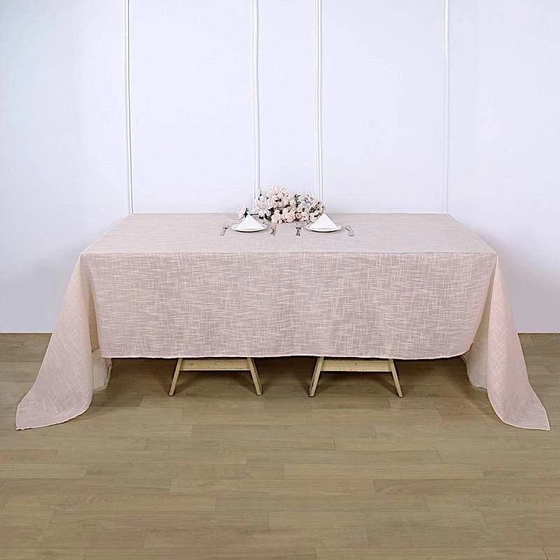 90"x132" Rectangular Premium Faux Burlap Polyester Tablecloth 21 90"x132" Rectangular Premium Faux Burlap Polyester Tablecloth - Image 19