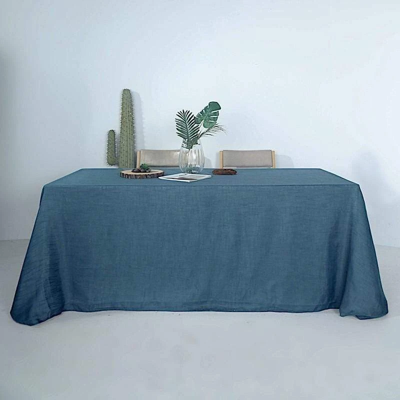90"x132" Rectangular Premium Faux Burlap Polyester Tablecloth 16 90"x132" Rectangular Premium Faux Burlap Polyester Tablecloth - Image 14