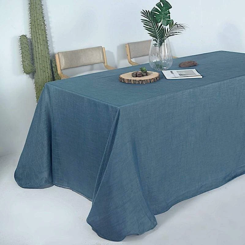 90"x132" Rectangular Premium Faux Burlap Polyester Tablecloth 17 90"x132" Rectangular Premium Faux Burlap Polyester Tablecloth - Image 15