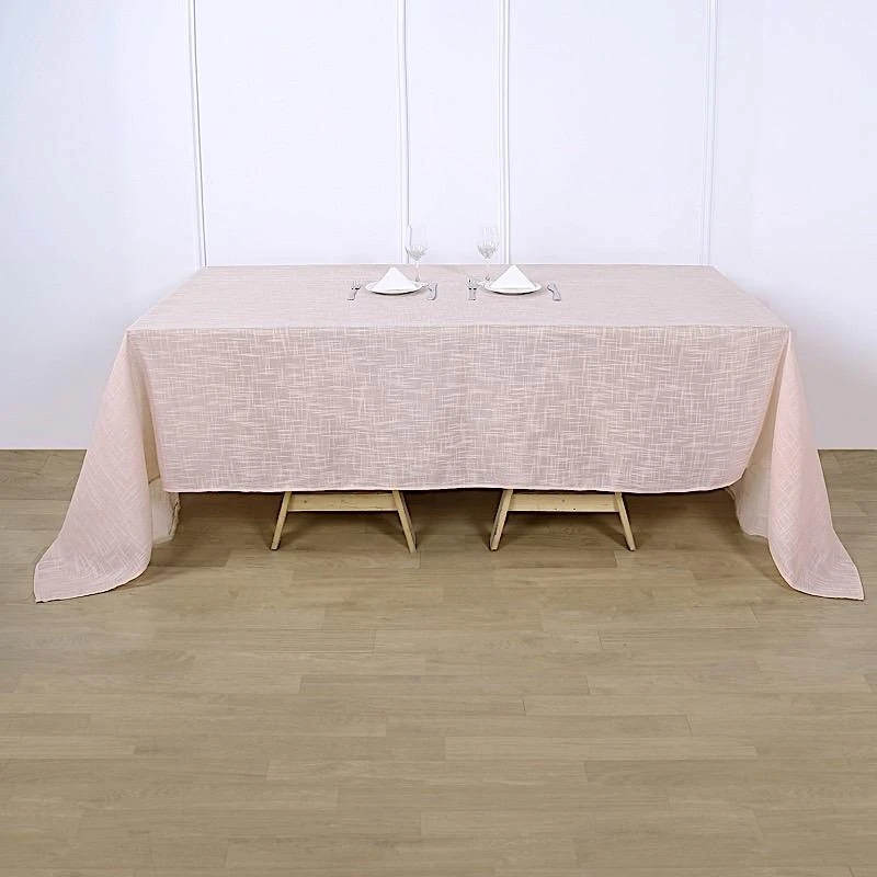 90"x132" Rectangular Premium Faux Burlap Polyester Tablecloth 19 90"x132" Rectangular Premium Faux Burlap Polyester Tablecloth - Image 17