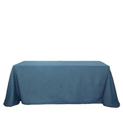 90"x132" Rectangular Premium Faux Burlap Polyester Tablecloth 32 90"x132" Rectangular Premium Faux Burlap Polyester Tablecloth -Optimal Home Decoration 90 x132 rectangular premium faux burlap polyester tablecloth tab jute02 90132 blue 28966339248191