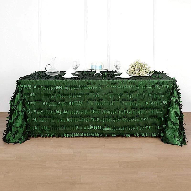 90"x132" Taffeta Rectangular Tablecloth With Leaf Petals Design 8 90"x132" Taffeta Rectangular Tablecloth With Leaf Petals Design - Image 6