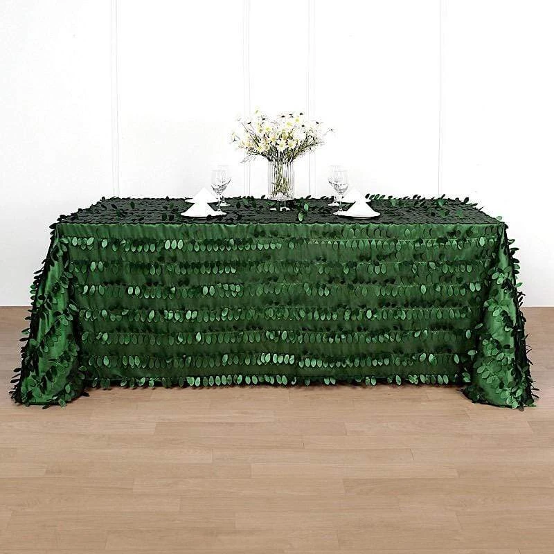 90"x132" Taffeta Rectangular Tablecloth With Leaf Petals Design 9 90"x132" Taffeta Rectangular Tablecloth With Leaf Petals Design - Image 7