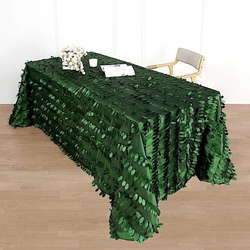 90"x132" Taffeta Rectangular Tablecloth With Leaf Petals Design 10 90"x132" Taffeta Rectangular Tablecloth With Leaf Petals Design - Image 8