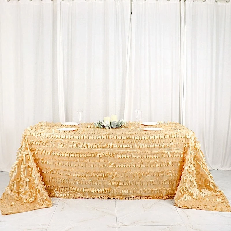 90"x132" Taffeta Rectangular Tablecloth With Leaf Petals Design 21 90"x132" Taffeta Rectangular Tablecloth With Leaf Petals Design - Image 19