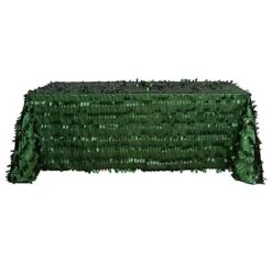 90"x132" Taffeta Rectangular Tablecloth With Leaf Petals Design
