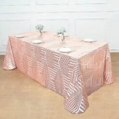 90"x132" Tulle Rectangular Tablecloth With Sequins And Geometric Pattern 32 90"x132" Tulle Rectangular Tablecloth With Sequins And Geometric Pattern -Optimal Home Decoration 90 x132 tulle rectangular tablecloth with sequins and geometric pattern 30739426574399