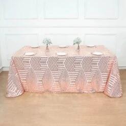 90"x132" Tulle Rectangular Tablecloth With Sequins And Geometric Pattern 29 90"x132" Tulle Rectangular Tablecloth With Sequins And Geometric Pattern -Optimal Home Decoration 90 x132 tulle rectangular tablecloth with sequins and geometric pattern 30739426836543