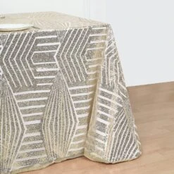 90"x132" Tulle Rectangular Tablecloth With Sequins And Geometric Pattern 34 90"x132" Tulle Rectangular Tablecloth With Sequins And Geometric Pattern -Optimal Home Decoration 90 x132 tulle rectangular tablecloth with sequins and geometric pattern 30739429064767