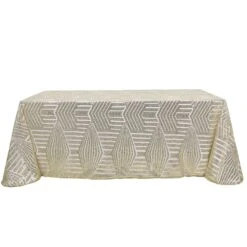 90"x132" Tulle Rectangular Tablecloth With Sequins And Geometric Pattern 33 90"x132" Tulle Rectangular Tablecloth With Sequins And Geometric Pattern -Optimal Home Decoration 90 x132 tulle rectangular tablecloth with sequins and geometric pattern tab 02g 90132 chmp 30739429163071