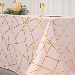 90"x156" Polyester Rectangular Tablecloth With Metallic Geometric Pattern 25 90"x156" Polyester Rectangular Tablecloth With Metallic Geometric Pattern -Optimal Home Decoration 90 x156 polyester rectangular tablecloth with metallic geometric pattern 28955662680127