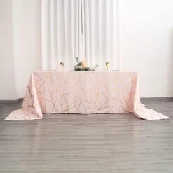 90"x156" Polyester Rectangular Tablecloth With Metallic Geometric Pattern 26 90"x156" Polyester Rectangular Tablecloth With Metallic Geometric Pattern -Optimal Home Decoration 90 x156 polyester rectangular tablecloth with metallic geometric pattern 28955662745663