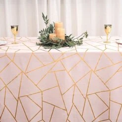 90"x156" Polyester Rectangular Tablecloth With Metallic Geometric Pattern 24 90"x156" Polyester Rectangular Tablecloth With Metallic Geometric Pattern -Optimal Home Decoration 90 x156 polyester rectangular tablecloth with metallic geometric pattern 28955676082239