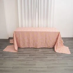 90"x156" Polyester Rectangular Tablecloth With Metallic Geometric Pattern 31 90"x156" Polyester Rectangular Tablecloth With Metallic Geometric Pattern -Optimal Home Decoration 90 x156 polyester rectangular tablecloth with metallic geometric pattern 28955694694463