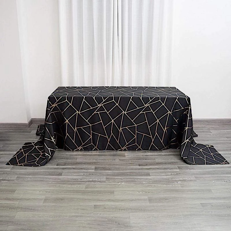 90"x156" Polyester Rectangular Tablecloth With Metallic Geometric Pattern 22 90"x156" Polyester Rectangular Tablecloth With Metallic Geometric Pattern - Image 20