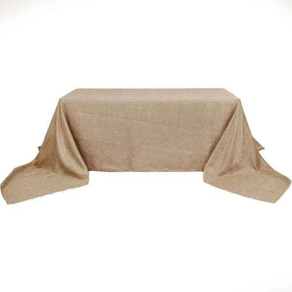 90"x156" Rectangular Faux Burlap Tablecloth - Natural 3 90"x156" Rectangular Faux Burlap Tablecloth - Natural