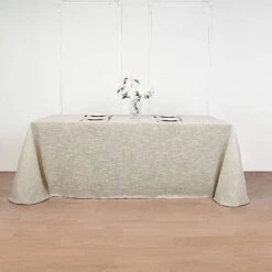 90"x156" Rectangular Premium Faux Burlap Polyester Tablecloth 27 90"x156" Rectangular Premium Faux Burlap Polyester Tablecloth -Optimal Home Decoration 90 x156 rectangular premium faux burlap polyester tablecloth 28966380896319