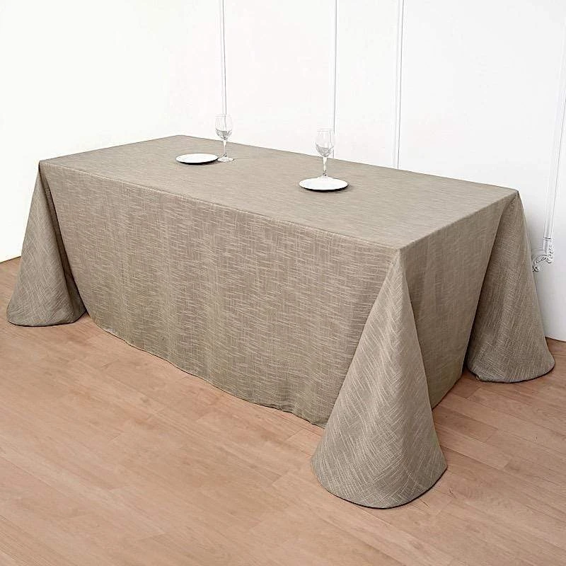 90"x156" Rectangular Premium Faux Burlap Polyester Tablecloth 17 90"x156" Rectangular Premium Faux Burlap Polyester Tablecloth - Image 15