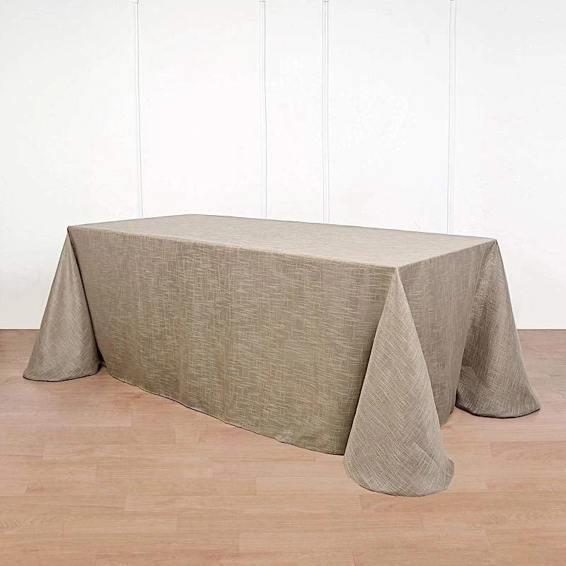90"x156" Rectangular Premium Faux Burlap Polyester Tablecloth 18 90"x156" Rectangular Premium Faux Burlap Polyester Tablecloth - Image 16