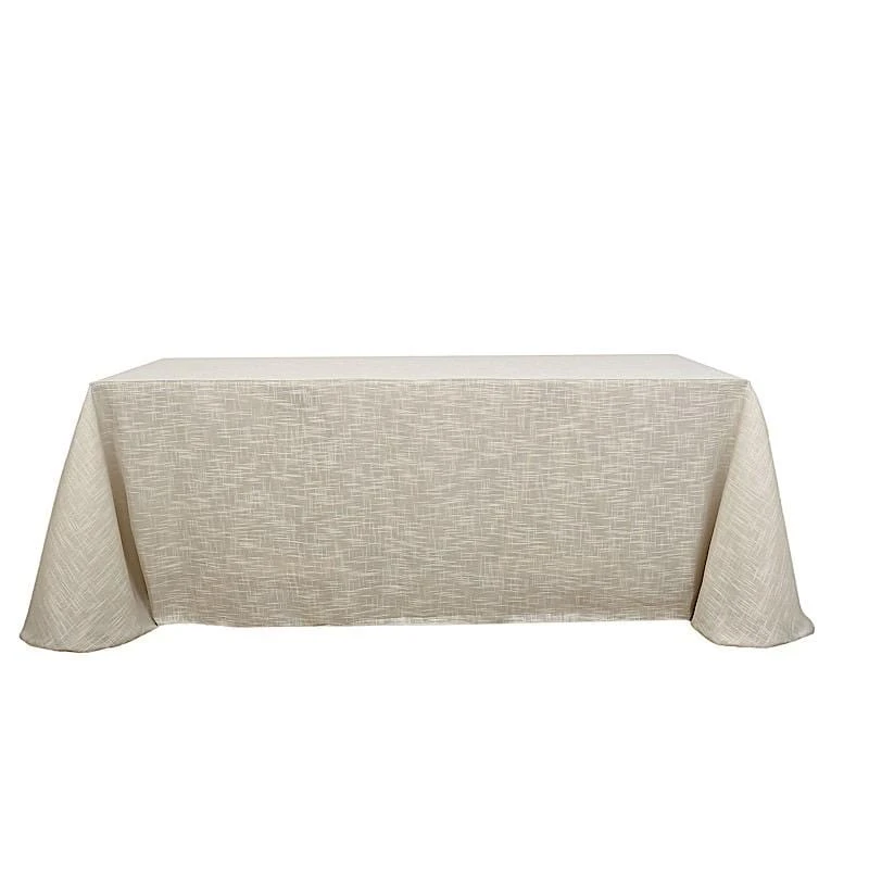 90"x156" Rectangular Premium Faux Burlap Polyester Tablecloth 3 90"x156" Rectangular Premium Faux Burlap Polyester Tablecloth