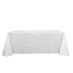 90"x156" Rectangular Premium Faux Burlap Polyester Tablecloth 39 90"x156" Rectangular Premium Faux Burlap Polyester Tablecloth -Optimal Home Decoration 90 x156 rectangular premium faux burlap polyester tablecloth tab jute02 90156 wht 28966381420607