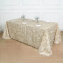 90"x156" Taffeta Rectangular Tablecloth With 3D Leaves Design 37 90"x156" Taffeta Rectangular Tablecloth With 3D Leaves Design -Optimal Home Decoration 90 x156 taffeta rectangular tablecloth with 3d leaves design 30778330447935
