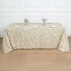 90"x156" Taffeta Rectangular Tablecloth With 3D Leaves Design 36 90"x156" Taffeta Rectangular Tablecloth With 3D Leaves Design -Optimal Home Decoration 90 x156 taffeta rectangular tablecloth with 3d leaves design 30778330841151