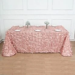 90"x156" Taffeta Rectangular Tablecloth With 3D Leaves Design 30 90"x156" Taffeta Rectangular Tablecloth With 3D Leaves Design -Optimal Home Decoration 90 x156 taffeta rectangular tablecloth with 3d leaves design 30778331299903
