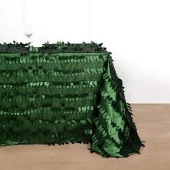 90"x156" Taffeta Rectangular Tablecloth With 3D Leaves Design 26 90"x156" Taffeta Rectangular Tablecloth With 3D Leaves Design -Optimal Home Decoration 90 x156 taffeta rectangular tablecloth with leaf petals design green tab leaf 90156 grn 28094297604159