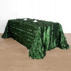 90"x156" Taffeta Rectangular Tablecloth With 3D Leaves Design 28 90"x156" Taffeta Rectangular Tablecloth With 3D Leaves Design -Optimal Home Decoration 90 x156 taffeta rectangular tablecloth with leaf petals design green tab leaf 90156 grn 28094297833535