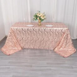 90" X 156" Mesh Rectangular Tablecloth With Wavy Embroidered Sequins -Optimal Home Decoration 90 x156 wave mesh rectangular tablecloth with embroidered sequins 30982957170751