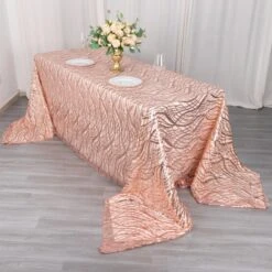 90" X 156" Mesh Rectangular Tablecloth With Wavy Embroidered Sequins -Optimal Home Decoration 90 x156 wave mesh rectangular tablecloth with embroidered sequins 30982957236287