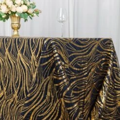 90" X 156" Mesh Rectangular Tablecloth With Wavy Embroidered Sequins -Optimal Home Decoration 90 x156 wave mesh rectangular tablecloth with embroidered sequins 30982964969535