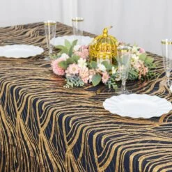 90" X 156" Mesh Rectangular Tablecloth With Wavy Embroidered Sequins -Optimal Home Decoration 90 x156 wave mesh rectangular tablecloth with embroidered sequins 30982965035071