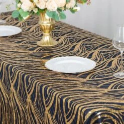 90" X 156" Mesh Rectangular Tablecloth With Wavy Embroidered Sequins -Optimal Home Decoration 90 x156 wave mesh rectangular tablecloth with embroidered sequins 30982965461055