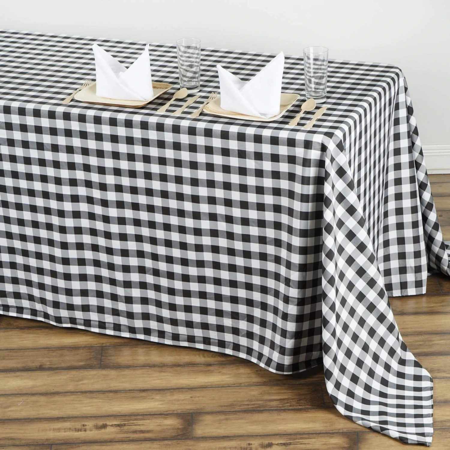 90x132" Checkered Gingham Polyester Tablecloth 19 90x132" Checkered Gingham Polyester Tablecloth - Image 17