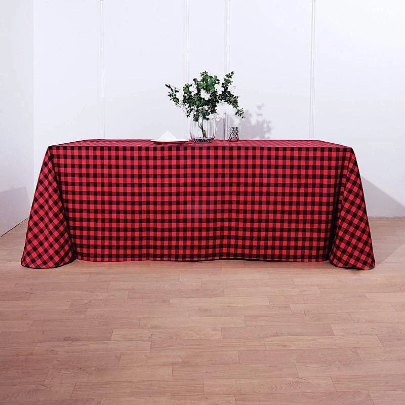 90x132" Checkered Gingham Polyester Tablecloth 6 90x132" Checkered Gingham Polyester Tablecloth - Image 4