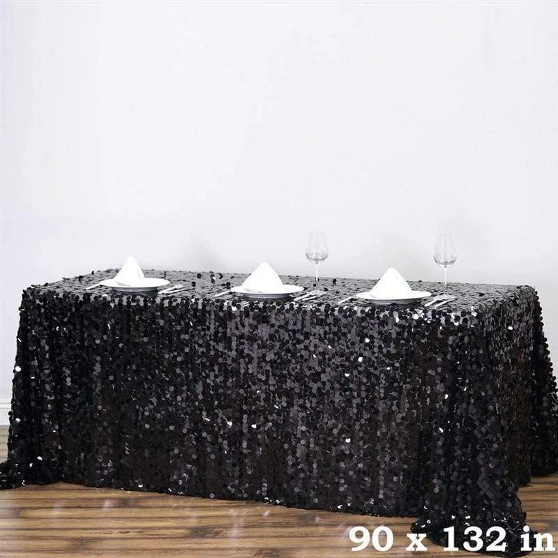90x132" Large Payette Sequin Rectangular Tablecloth 14 90x132" Large Payette Sequin Rectangular Tablecloth - Image 12