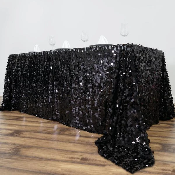 90x132" Large Payette Sequin Rectangular Tablecloth 15 90x132" Large Payette Sequin Rectangular Tablecloth - Image 13
