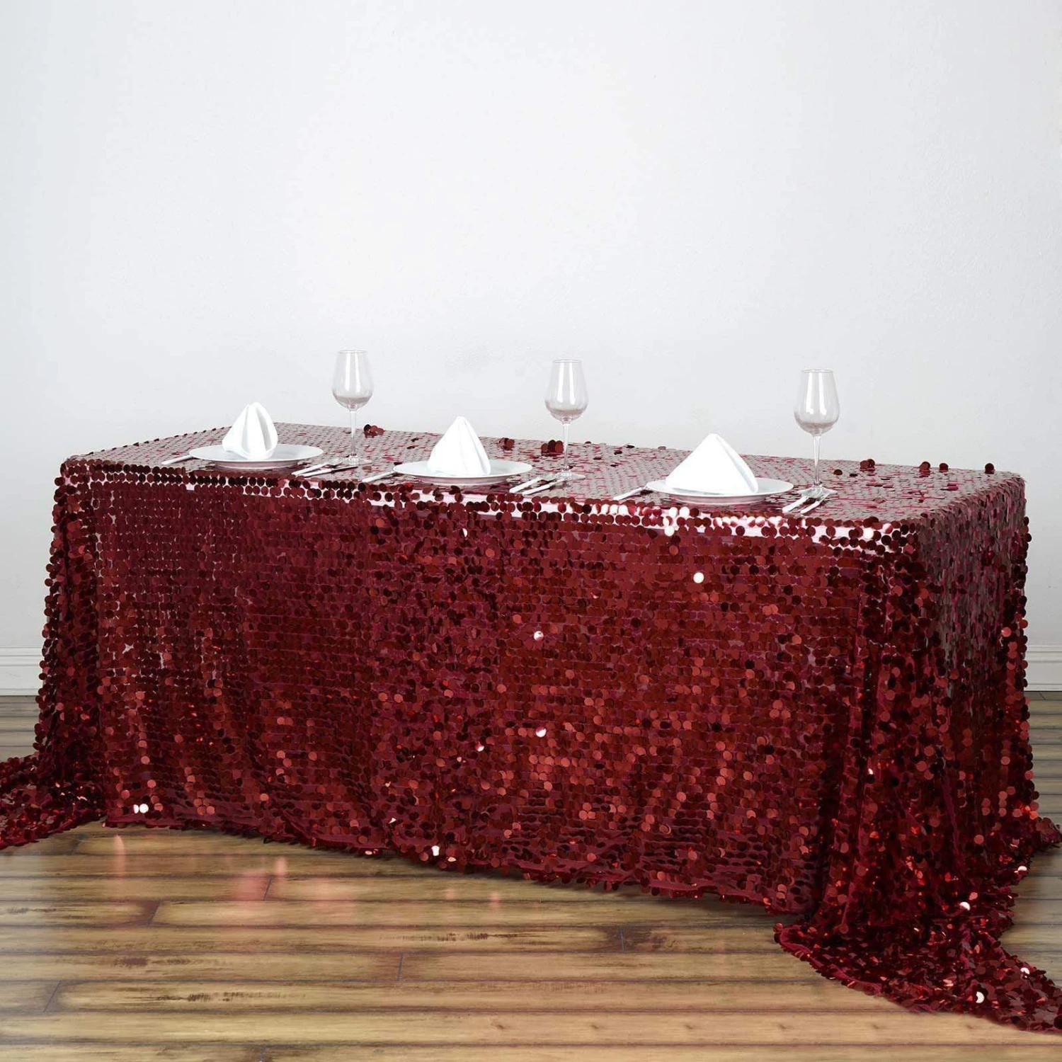 90x132" Large Payette Sequin Rectangular Tablecloth 18 90x132" Large Payette Sequin Rectangular Tablecloth - Image 16