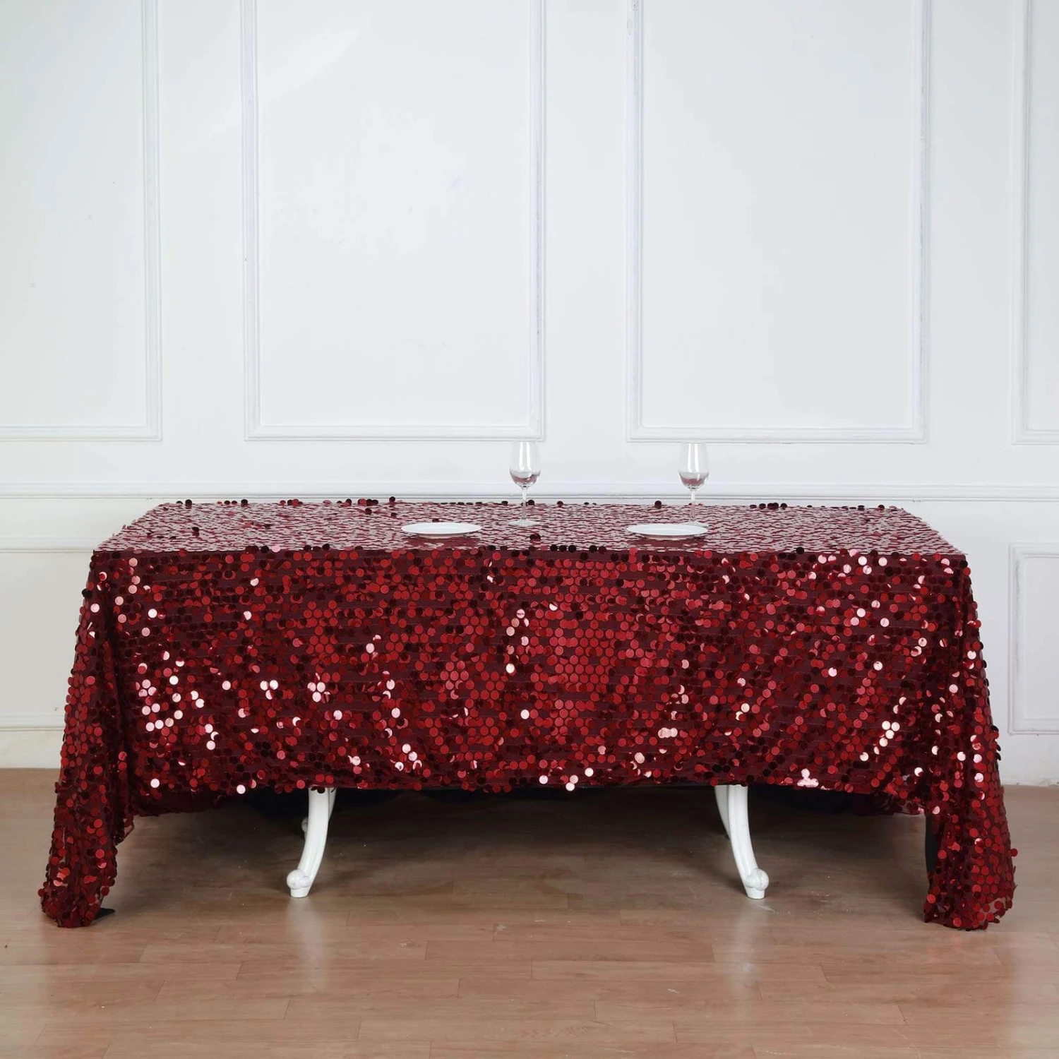 90x132" Large Payette Sequin Rectangular Tablecloth 19 90x132" Large Payette Sequin Rectangular Tablecloth - Image 17