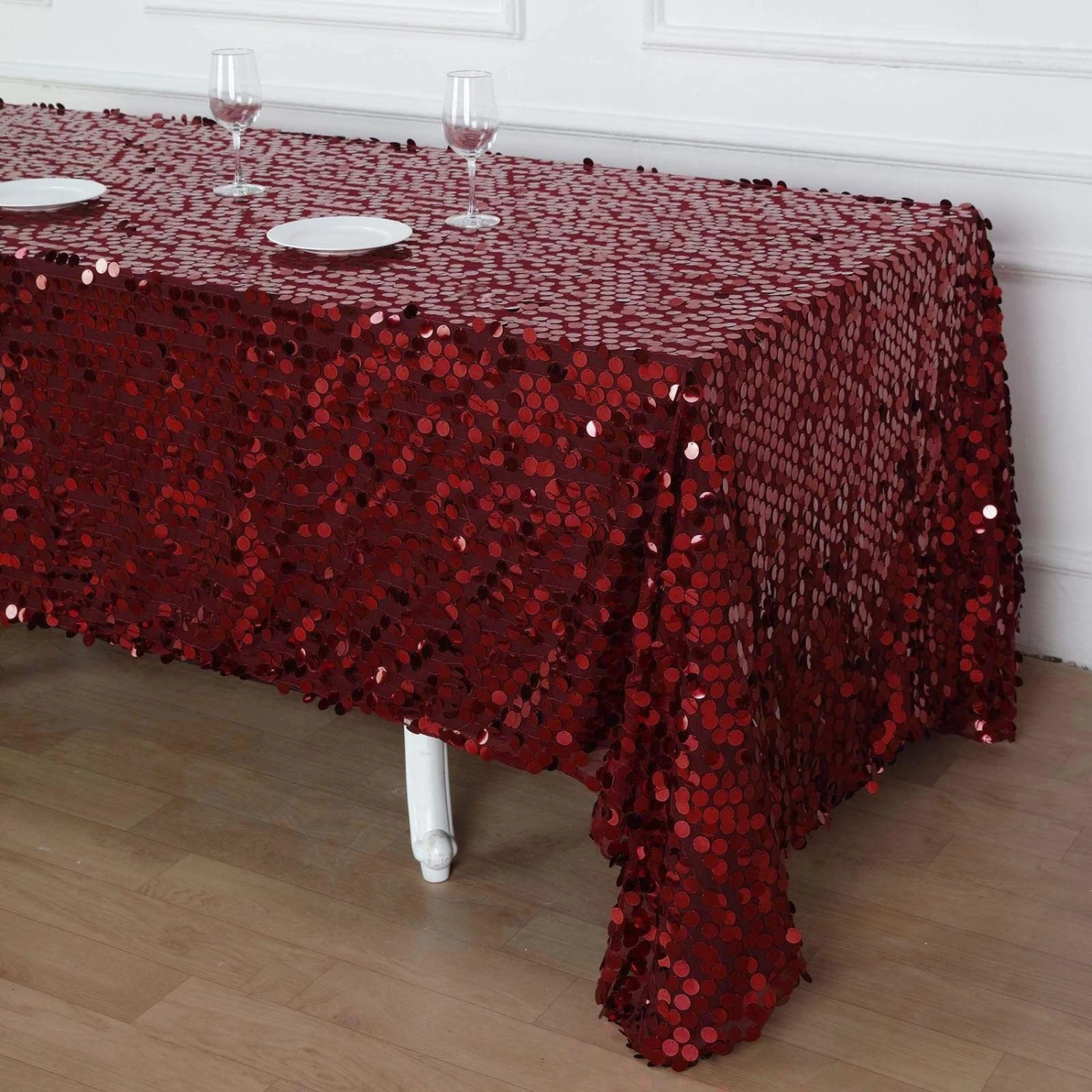 90x132" Large Payette Sequin Rectangular Tablecloth 20 90x132" Large Payette Sequin Rectangular Tablecloth - Image 18