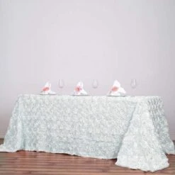 90x132" Satin Ribbon Roses Rectangle Tablecloth -Optimal Home Decoration 90x132 satin ribbon roses rectangle tablecloth 28966346915903