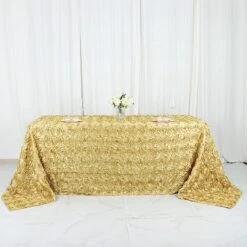 90x132" Satin Ribbon Roses Rectangle Tablecloth -Optimal Home Decoration 90x132 satin ribbon roses rectangle tablecloth 29456342089791