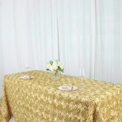 90x132" Satin Ribbon Roses Rectangle Tablecloth -Optimal Home Decoration 90x132 satin ribbon roses rectangle tablecloth 29456342188095