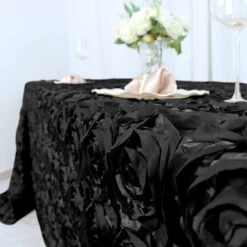 90x132" Satin Ribbon Roses Rectangle Tablecloth -Optimal Home Decoration 90x132 satin ribbon roses rectangle tablecloth 29567793266751
