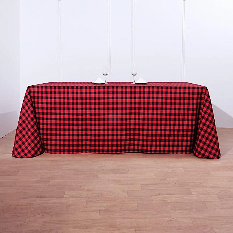 90x156" Checkered Gingham Polyester Tablecloth 5 90x156" Checkered Gingham Polyester Tablecloth - Image 3
